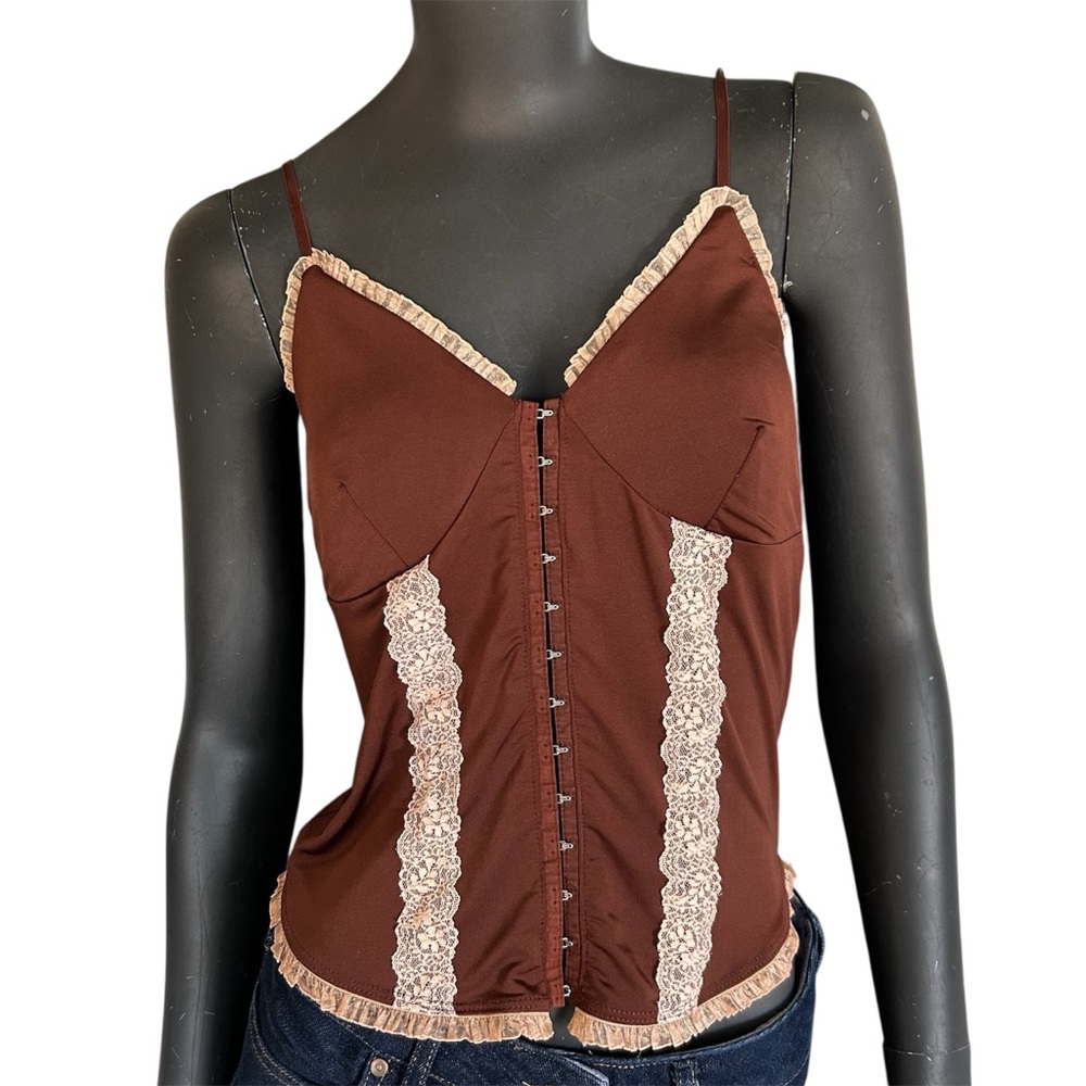 Vintage Y2K Babydoll Top Fairycore Fairygrunge Corset-style Bohemian Boho Tank